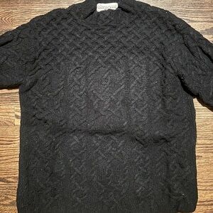 Men's Black Cable Knit Sweater